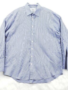 Charles Tyrwhitt Dress Shirt Mens 17.5 34 Non-Iron Classic Fit French Cuffs